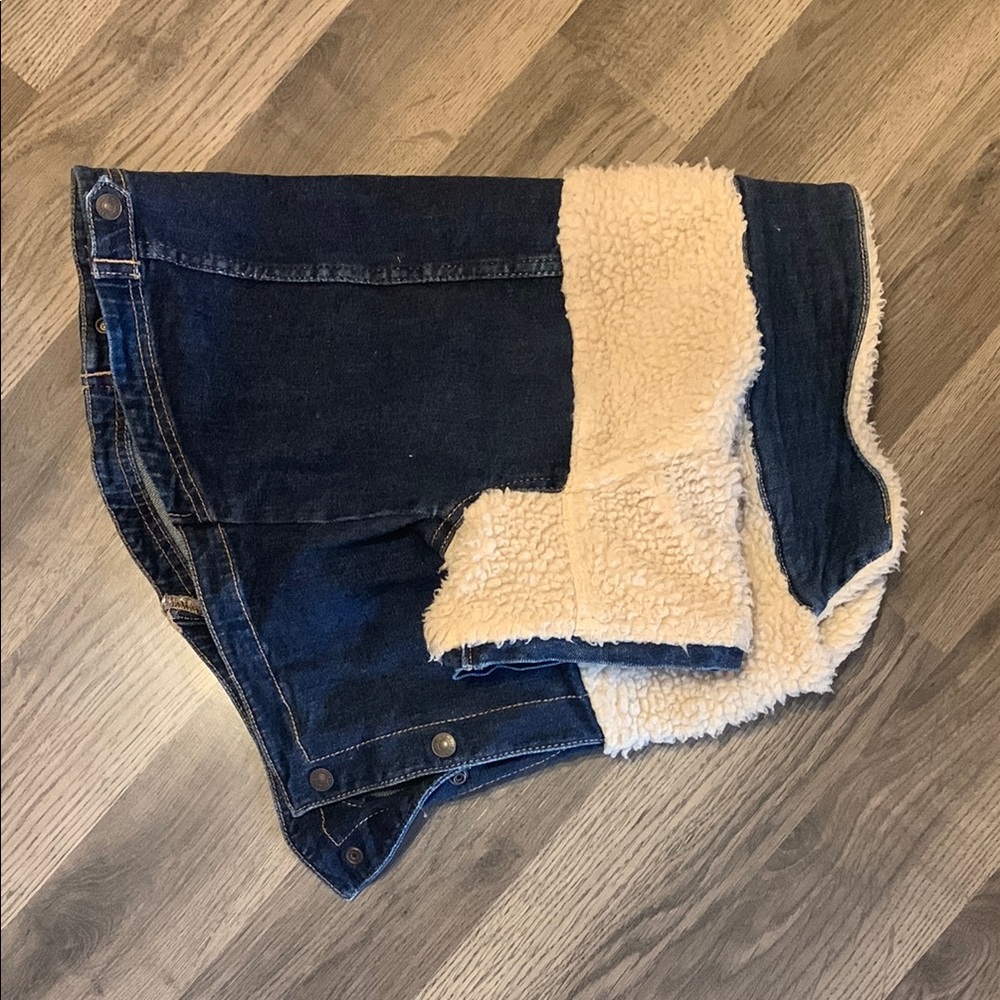 Denim and sherpa dog jacket